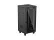 Lanberg FF01-6624-12BL 19" 24U SZÉL:600mm MÉLY:600mm MAG:1320mm lapraszerelt LCD üvegajtós fekete álló rack szekrény
