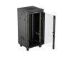 Lanberg FF01-6624-12BL 19" 24U SZÉL:600mm MÉLY:600mm MAG:1320mm lapraszerelt LCD üvegajtós fekete álló rack szekrény