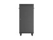 Lanberg FF01-6624-12BL 19" 24U SZÉL:600mm MÉLY:600mm MAG:1320mm lapraszerelt LCD üvegajtós fekete álló rack szekrény