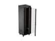 Lanberg FF01-6642-12BL 19" 42U SZÉL:600mm MÉLY:600mm MAG:2097mm lapraszerelt LCD üvegajtós fekete álló rack szekrény