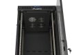 Lanberg FF01-6642-12BL 19" 42U SZÉL:600mm MÉLY:600mm MAG:2097mm lapraszerelt LCD üvegajtós fekete álló rack szekrény