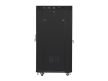 Lanberg FF01-6827-12BL 19" 27U SZÉL:600mm MÉLY:800mm MAG:1431mm lapraszerelt LCD üvegajtós fekete álló rack szekrény