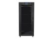 Lanberg FF01-6827-12BL 19" 27U SZÉL:600mm MÉLY:800mm MAG:1431mm lapraszerelt LCD üvegajtós fekete álló rack szekrény