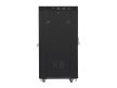 Lanberg FF01-6827-12BL 19" 27U SZÉL:600mm MÉLY:800mm MAG:1431mm lapraszerelt LCD üvegajtós fekete álló rack szekrény