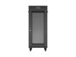 Lanberg FF01-6827-23BL 19" 27U SZÉL:600mm MÉLY:800mm MAG:1461mm lapraszerelt LCD hálós fémajtós fekete álló rack szekrény