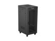 Lanberg FF01-6827-23BL 19" 27U SZÉL:600mm MÉLY:800mm MAG:1461mm lapraszerelt LCD hálós fémajtós fekete álló rack szekrény