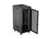 Lanberg FF01-6827-23BL 19" 27U SZÉL:600mm MÉLY:800mm MAG:1461mm lapraszerelt LCD hálós fémajtós fekete álló rack szekrény