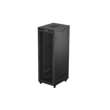   Lanberg FF01-8047-23BL 19" 47U SZÉL:800mm MÉLY:1000mm MAG:2344mm lapraszerelt LCD hálós fémajtós fekete álló szerver szekrény