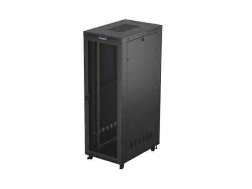 Lanberg FF01-8247-23BL 19" 47U SZÉL:800mm MÉLY:1200mm MAG:2343mm lapraszerelt LCD hálós fémajtós fekete szerver szekrény