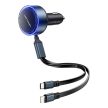 Vention USB-C*2+Lightning (3port,30W, szivargyújtós), töltő