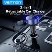 Vention USB-C*2+Lightning (3port,30W, szivargyújtós), töltő
