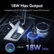 Vention USB-A+C*2 (3port,100/30/18W, fekete,szivargyújtós), töltő