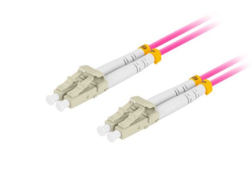 Lanberg FO-LULU-MD41-0010-VT Multimódusú OM4 50/125 LSZH 2xLC/UPC csatlakozóval duplex optikai patch kábel 1m