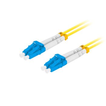   Lanberg FO-LULU-SD11-0010-YE Monomódusú OS2 LSZH 2xLC/UPC csatlakozóval duplex optikai patch kábel 1m
