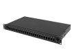 Lanberg FOP1-24SS-LDB 19" 1U 24xSC szimplex 24xLC duplex kihúzható kötőkazettával szerelt fekete optikai patch panel