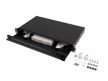 Lanberg FOP1-24SS-LDB 19" 1U 24xSC szimplex 24xLC duplex kihúzható kötőkazettával szerelt fekete optikai patch panel