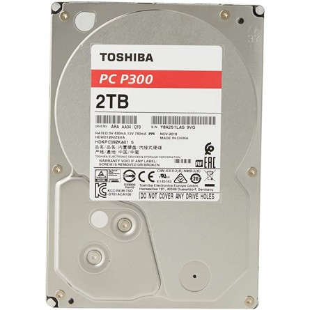 Toshiba P300 2TB 5400rpm 128MB SATA3 3,5" HDD