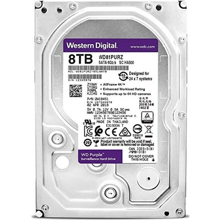 Western Digital Purple 8TB 5400rpm 128MB SATA3 3,5" HDD