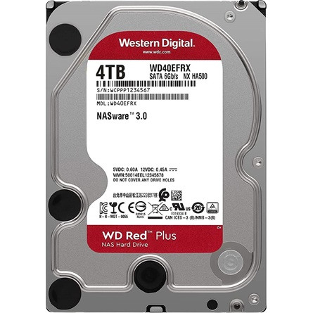 Western Digital Red Plus 4TB 5400rpm 256MB SATA3 3,5" HDD