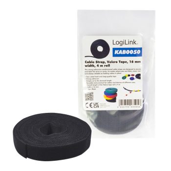   Logilink KAB0050 16mm 4m vágható fekete tépőzáras kábelkötegelő