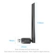 Vention AC650 USB Wifi adapter Dual Band + Antenna (fekete), adapter