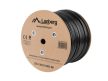 Lanberg LCF6-30CU-0305-BK Cat.6 F/UTP PE+PVC Fca 250MHz AWG23 305m árnyékolt zselés fekete kültéri kábel