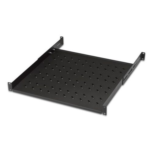 Lande LN-RAF-RMC-1145-BL 19" 1U 450mm mély 4 ponton rögzíthető állítható fekete tálca