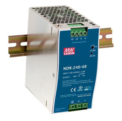 MEAN WELL NDR-240-48 48V 5A 240W DIN sínre szerelhető tápegység