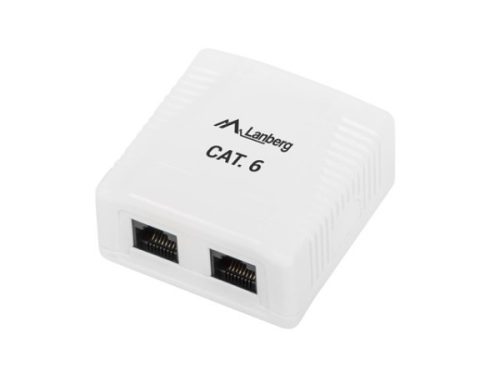 Lanberg OU6-0002-W Cat.6 UTP 2xRJ45 dupla árnyékolatlan falon kívüli aljzat