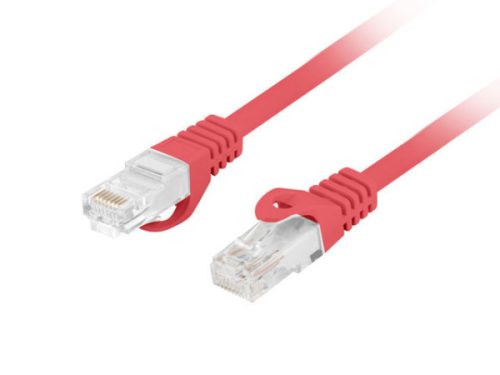 Lanberg PCU6-10CU-0100-R Cat.6 U/UTP LSZH CU AWG26 árnyékolatlan piros patch kábel 1m
