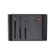 Choetech USB-C*2+A (65W, fekete, travel, US,UK,EU,AU), töltő