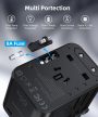 Choetech USB-C*2+A (65W, fekete, travel, US,UK,EU,AU), töltő