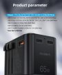 Choetech USB-C*2+A (65W, fekete, travel, US,UK,EU,AU), töltő