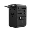 Choetech USB-C*2+USB-A*2 (70W,fekete,travel,USB-C kábellel, US,UK,EU,AU), töltő