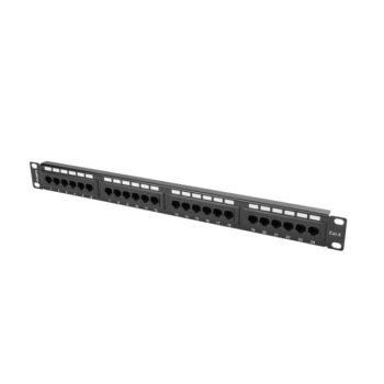   Lanberg PPU6-1024-B 19" 1U Cat.6 UTP 24port árnyékolatlan fekete patch panel