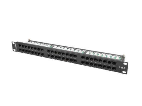Lanberg PPU6-1048-B 19" 1U Cat.6 UTP 48port árnyékolatlan fekete patch panel