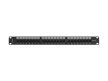 Lanberg PPUA-1124-B 19" 1U Cat.6A UTP 24port árnyékolatlan kábelrendezős fekete patch panel