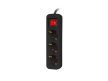 Lanberg PS1-03F-0150-BK 3x Schuko aljzat 10A 1.5m kapcsolós fekete elosztósor
