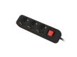 Lanberg PS1-03F-0150-BK 3x Schuko aljzat 10A 1.5m kapcsolós fekete elosztósor