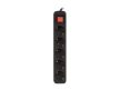 Lanberg PS1-05F-0300-BK 5x Schuko aljzat 10A 3m kapcsolós fekete elosztósor