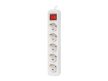 Lanberg PS1-05F-0300-W 5x Schuko aljzat 10A 3m kapcsolós fehér elosztósor