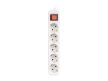 Lanberg PS1-05F-0300-W 5x Schuko aljzat 10A 3m kapcsolós fehér elosztósor