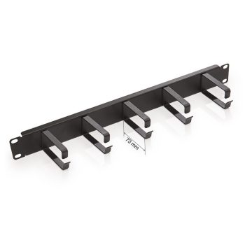   KELINE RAB-VP-X21-A2 19" 1U 73mm fém gyűrűs fekete kábelrendező panel
