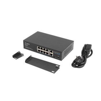   Lanberg RSFE-8P-2GE-120 19/10" 1U 8x100Mbps PoE+ LAN (120W) 2xGbE LAN port nem menedzselhető PoE+ switch