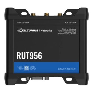   Teltonika RUT956 3x10/100Mbps LAN 1x10/100Mbps LAN/WAN port 2xminiSIM 4G/LTE Vezeték nélküli ipari router