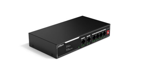 Dahua SF1006LP 4x10/100 Mbps PoE + 2x10/100 Mbps uplink, 36W, nem menedzselhető PoE Switch