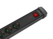 Lanberg SP1-05F-0300-BK 5x Schuko aljzat túlfeszültség ellen védett 3m kapcsolós fekete elosztósor