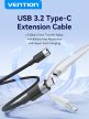 Vention USB-C 3.2/M -> USB-C 3.2/F, 1m,(hosszabbító, fehér, Gen2, 10Gbps), kábel