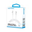 Vention USB-C 3.2/M -> USB-C 3.2/F, 1m,(hosszabbító, fehér, Gen2, 10Gbps), kábel
