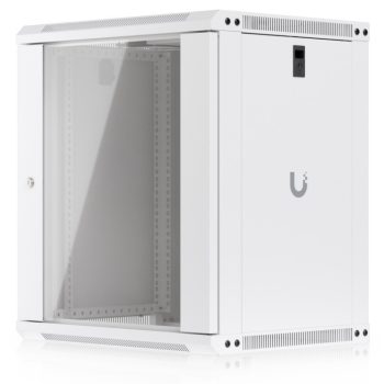   Ubiquiti UACC-RACK-12U-WALL-450-G 19" 12U 635x550x450mm MAX:50kg üvegajtós fehér fali rack szekrény